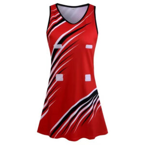 Wholesale Custom Made Women Netball Uniform High Quality Sublimation Sports Dress V-neck Sleeveless Teamwear for Ladies