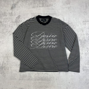 Custom Boxy Oversized 200 GSM Cotton Stripe Long Sleeve DTG Printed T-Shirt Manufacturer